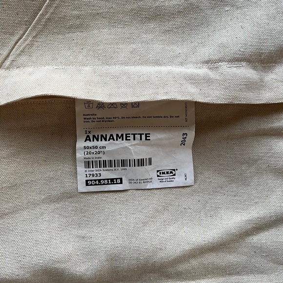 IKEA Annamette Cushion Cover 20 x 20 Gray/Black - Picture 8 of 8